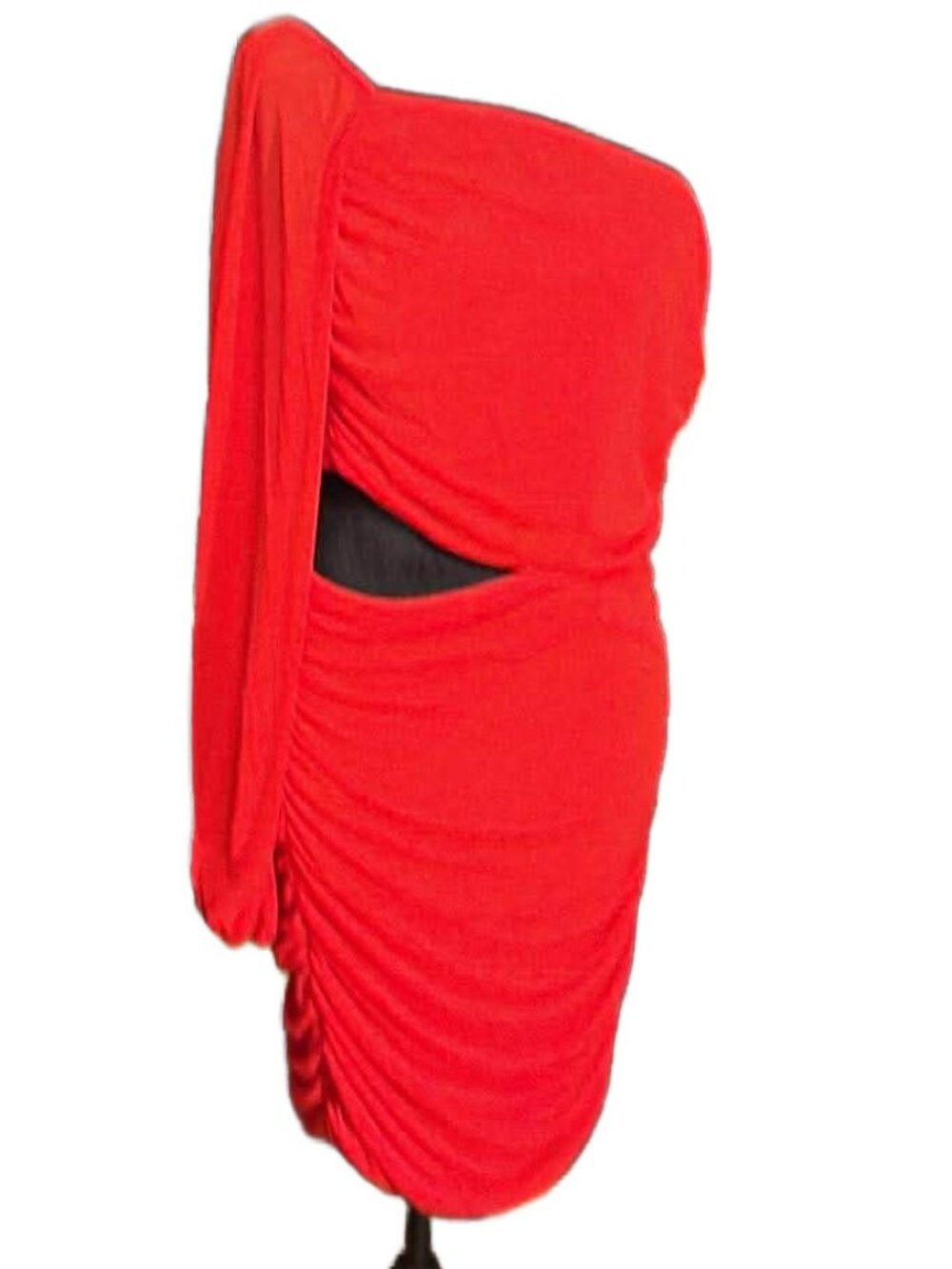 BTFBM NWT Ruched One Sleeve Open Side Mini Dress